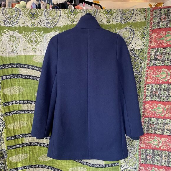 NWT J. Crew Navy Italian Wool Blend Stadium Cloth Lodge Coat Size 00 - Picture 11 of 16